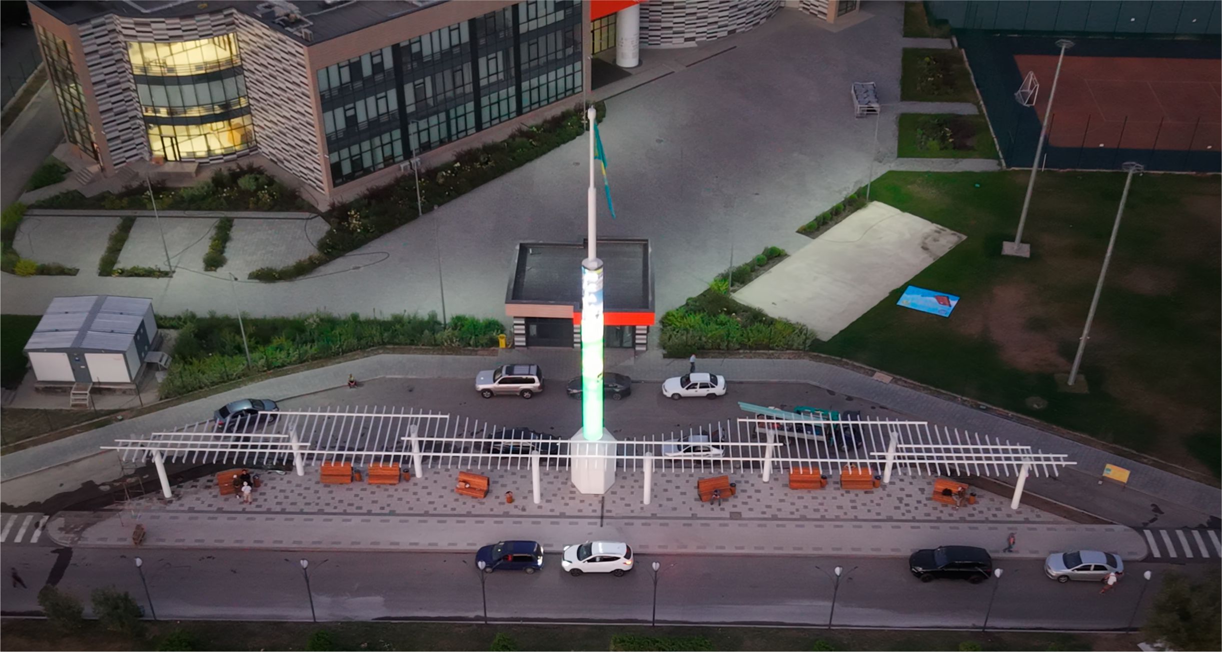 Установка флагштока с интегрированным LED-экраном - Алатауский район г. Алматы